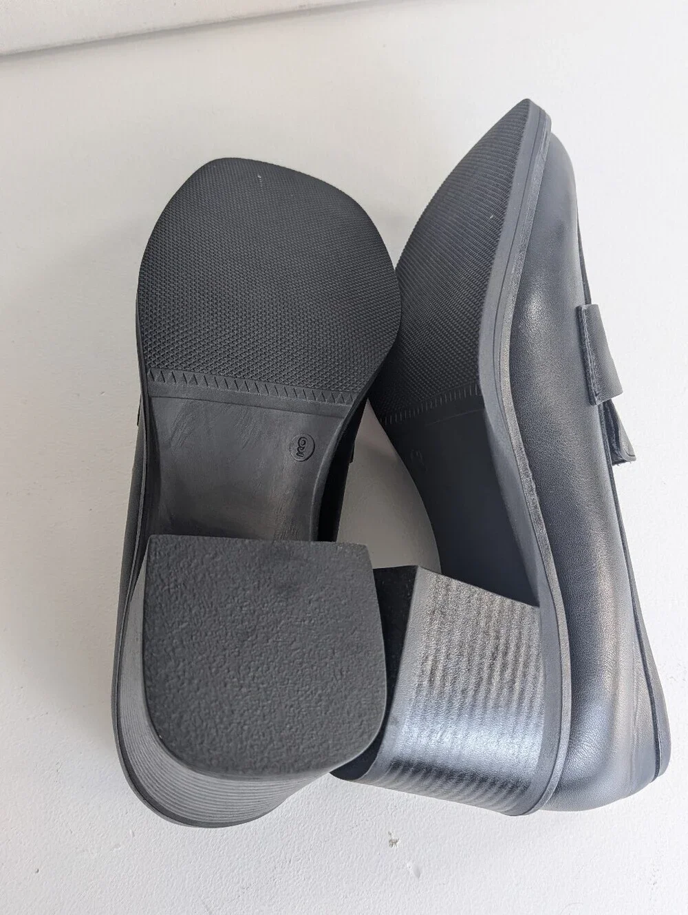 Shibever Block Heel Loafer Pump Shoes Womens Size 9 Black New School Girl